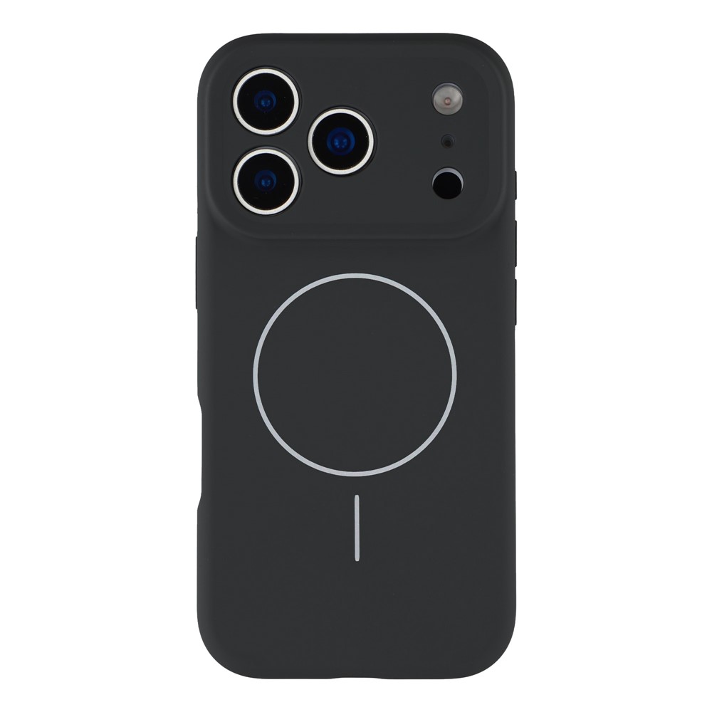 Удароустойчив калъф MagSF Slim Silicone за iPhone 17 Pro, Черен