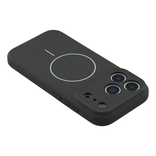 Удароустойчив калъф MagSF Slim Silicone за iPhone 17 Pro, Черен