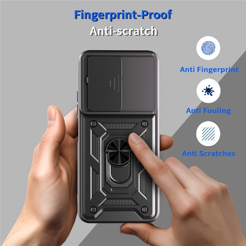 Удароустойчив калъф Slide Camera за Xiaomi Redmi 15C, черен
