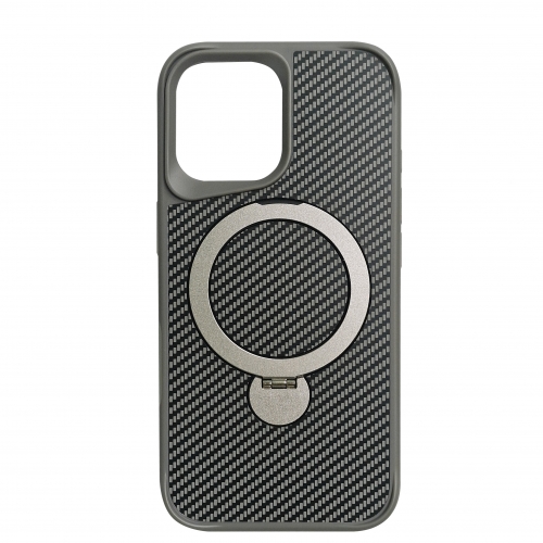 Удароустойчив калъф Premium Carbon MagSF за iPhone 17, сребрист