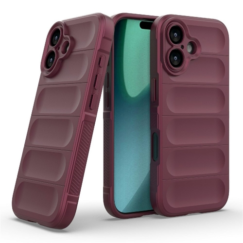Силиконов калъф Wear-resistant за iPhone 17,  тъмно червен