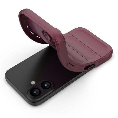 Силиконов калъф Wear-resistant за iPhone 17,  тъмно червен