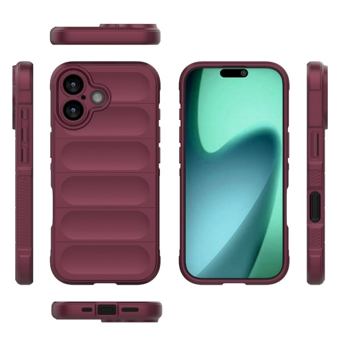 Силиконов калъф Wear-resistant за iPhone 17,  тъмно червен
