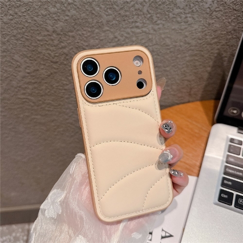 Удароустойчив калъф Design PU Leather за iPhone 17 Pro Max,  Бежов