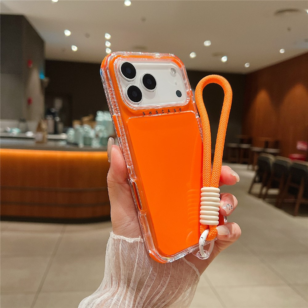 Удароустойчив калъф Drop-Proof Wrist Strap за iPhone 17 Pro Max, оранжев