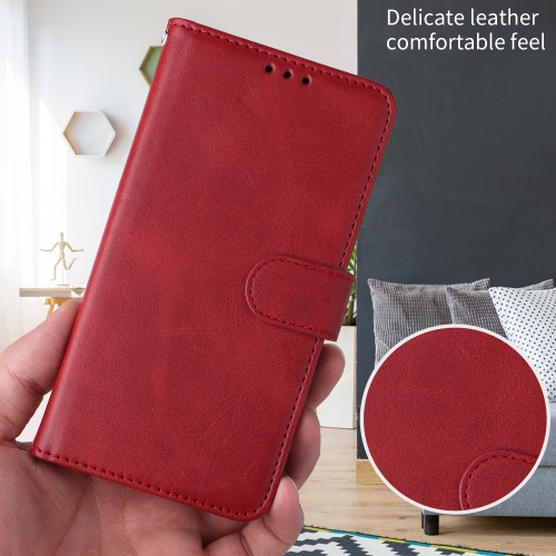 Калъф Тефтер Leather Wallet Stand за Xiaomi Redmi 15C, червен