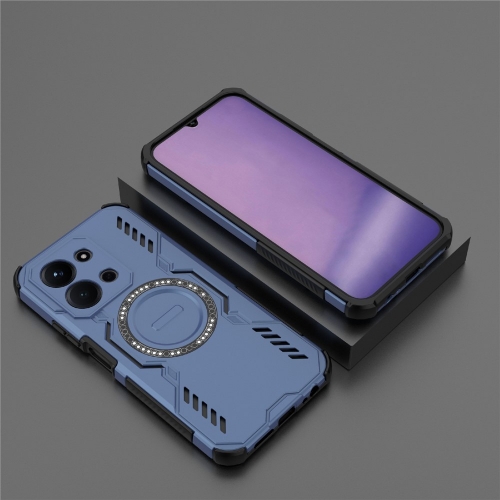 Калъф Magnetic Metal Kickstand за Xiaomi Redmi 15C, син