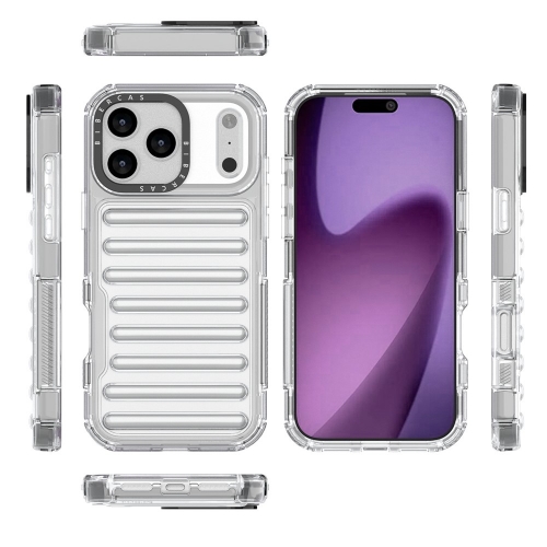 Удароустойчив калъф Stripe Design Anti-Slip за iPhone 17 Pro Max, прозрачен