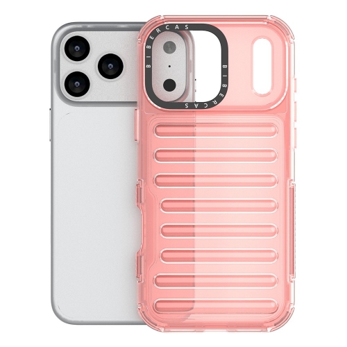 Удароустойчив калъф Stripe Design Anti-Slip за iPhone 17 Pro Max, розов