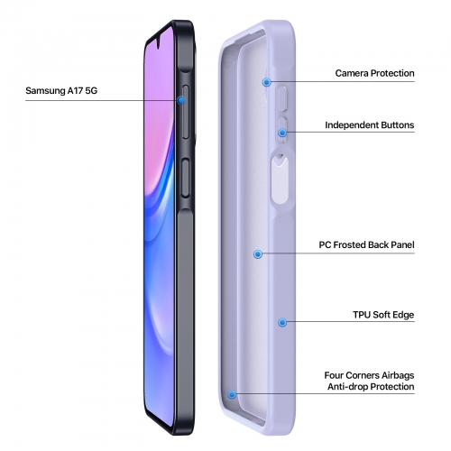 Удароустойчив калъф DUX DUCIS Yind Matte за Samsung Galaxy A17, лилав