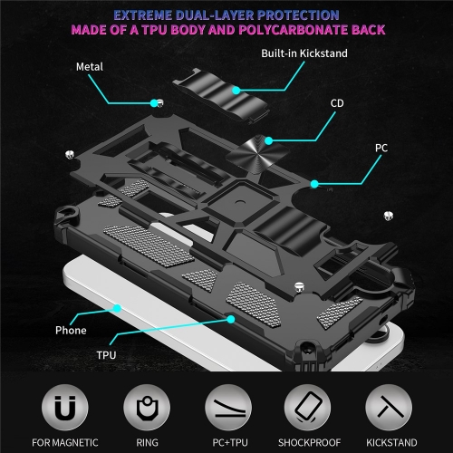 Удароустойчив калъф Kickstand Armor за Samsung Galaxy A17, Черен