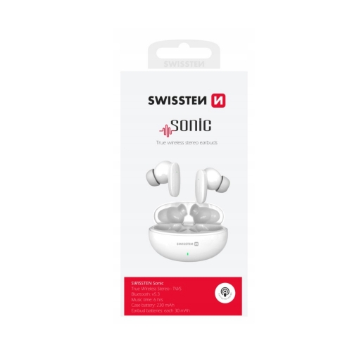 Безжични Слушалки TWS SWISSTEN SONIC, Бял