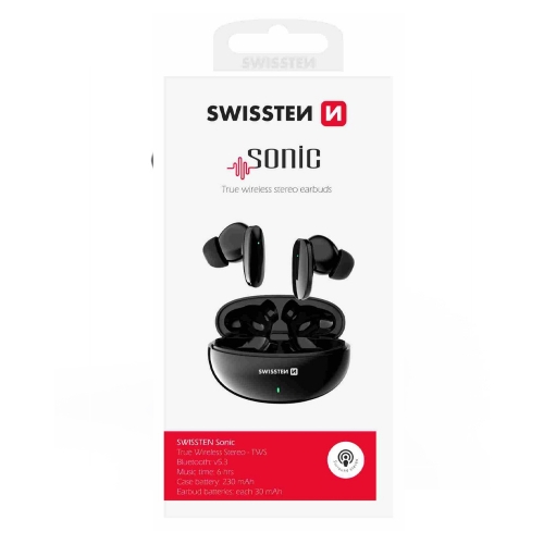 Безжични Слушалки TWS SWISSTEN SONIC, Черен