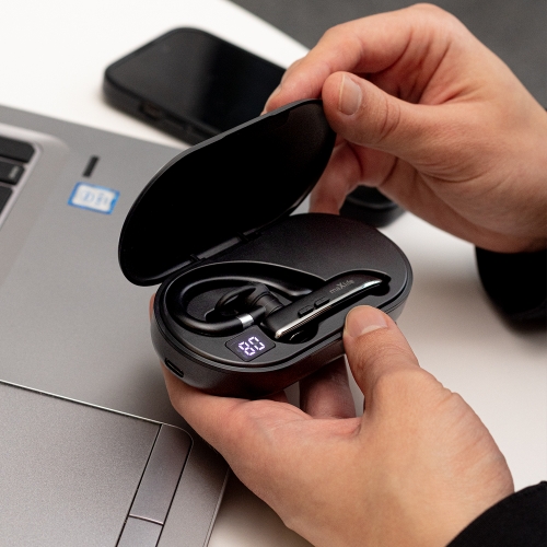 Слушалка Bluetooth Headset Maxlife MXBH-01 With Charging Case, черен