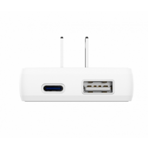 Зарядно Swissten  GaN USB-C,USB-A, 45W Exchangeable Plugs, US, EU, UK, бял