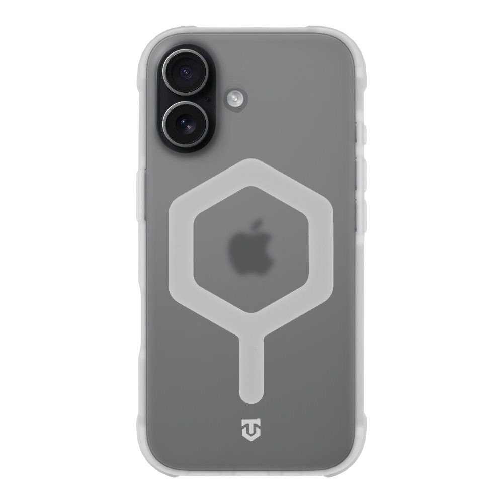 Удароустойчив калъф Tactical MagForce Hexagon за iPhone 17, бял - прозрачен