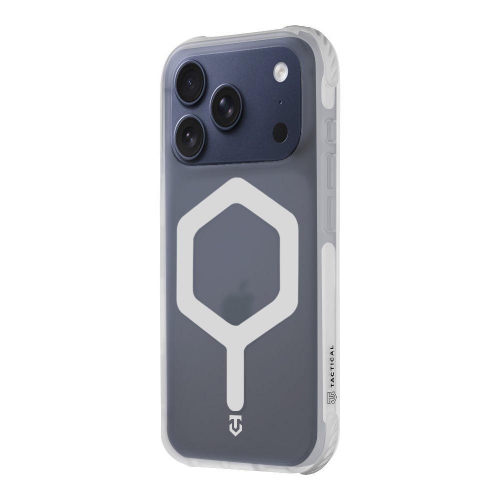 Удароустойчив калъф Tactical MagForce Hexagon за iPhone 17 Pro Max, прозрачен - бял
