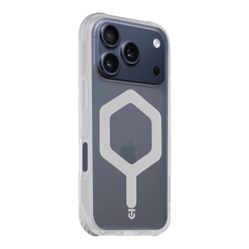 Удароустойчив калъф Tactical MagForce Hexagon за iPhone 17 Pro Max, прозрачен - бял