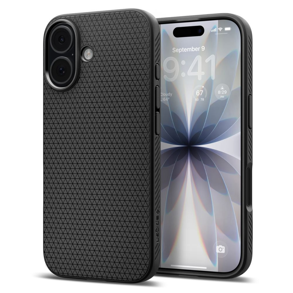 Силиконов калъф Spigen Liquid Air за iPhone 17, черен