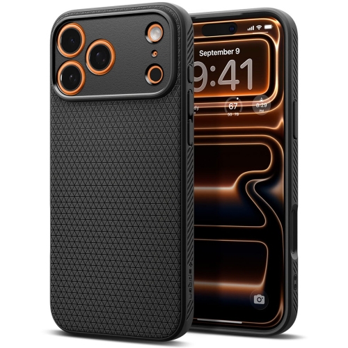 Силиконов калъф Spigen Liquid Air за iPhone 17 Pro, черен
