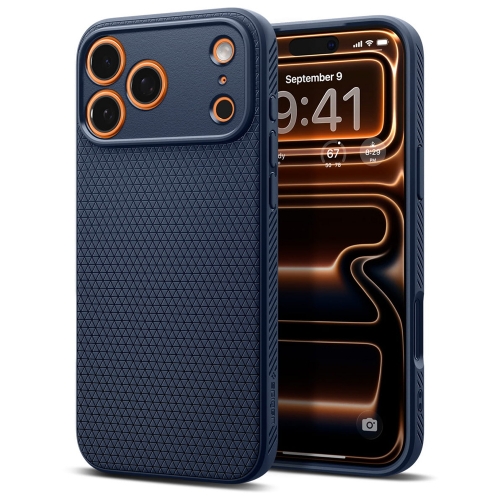 Силиконов калъф Spigen Liquid Air за iPhone 17 Pro Max, тъмно син