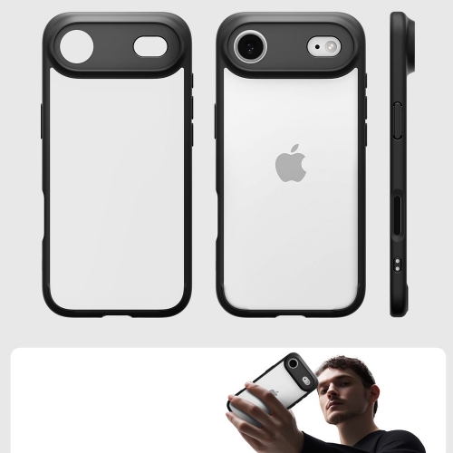 Удароустойчив калъф Spigen Ultra Hybrid за iPhone Air, черен-прозрачен