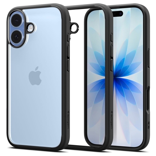 Удароустойчив калъф Spigen Ultra Hybrid за iPhone 17, черен-прозрачен
