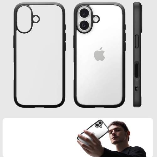Удароустойчив калъф Spigen Ultra Hybrid за iPhone 17, черен-прозрачен