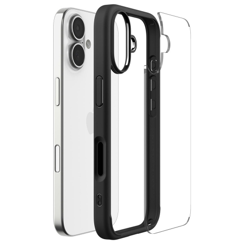 Удароустойчив калъф Spigen Ultra Hybrid за iPhone 17, черен-прозрачен