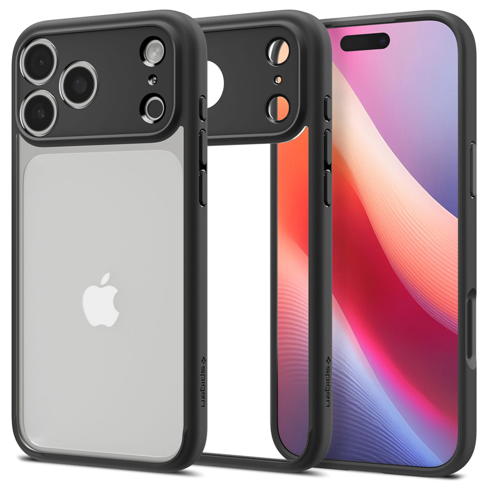 Удароустойчив калъф Spigen Ultra Hybrid за iPhone 17 Pro Max, черен