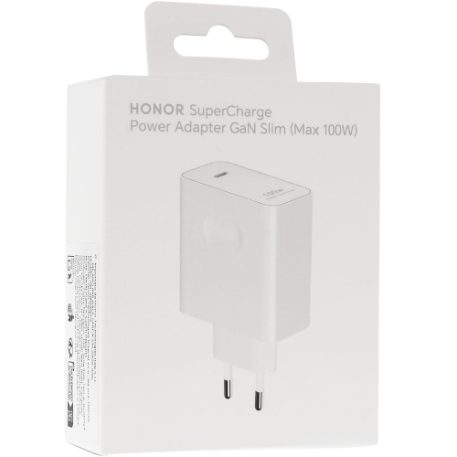 Мрежово зарядно Honor Super Charge HN-200500EP2, USB-C Travel Charger, 100W, Бял