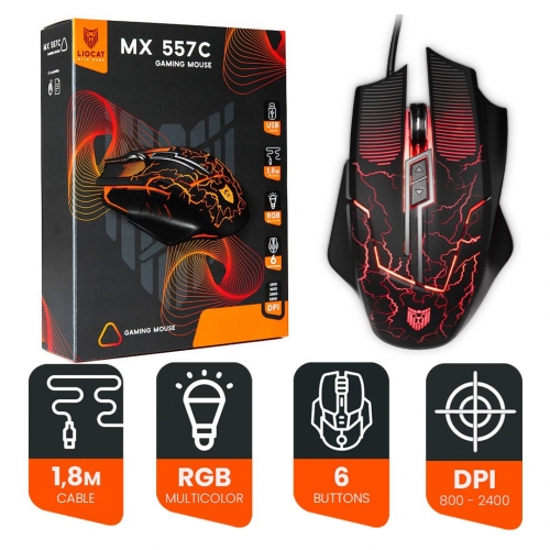 Геймърска Мишка Liocat Gamming MX 557C, Черен