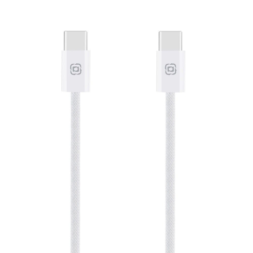 Кабел OBAL-ME Super Fast USB-C към USB-C, Braided Cable, 60W, 1m, бял