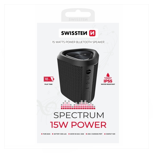 Преносима колонка Swissten Bluetooth Speaker Spectrum 15W, черен
