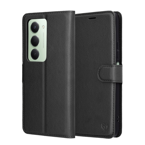 Калъф тефтер Techsuit Leather Folio за Xiaomi Redmi 15 4G / Redmi 15 5G, черен