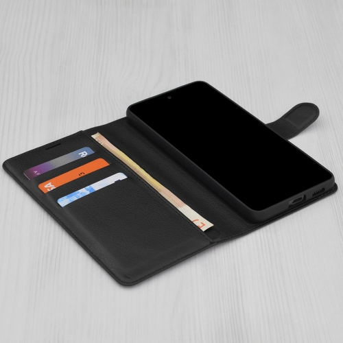 Калъф тефтер Techsuit Leather Folio за Xiaomi Redmi 15 4G / Redmi 15 5G, черен