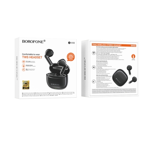 Безжични слушалки Borofone Deep Rhyme BW88, Bluetooth V5.4, 300mAh, черен