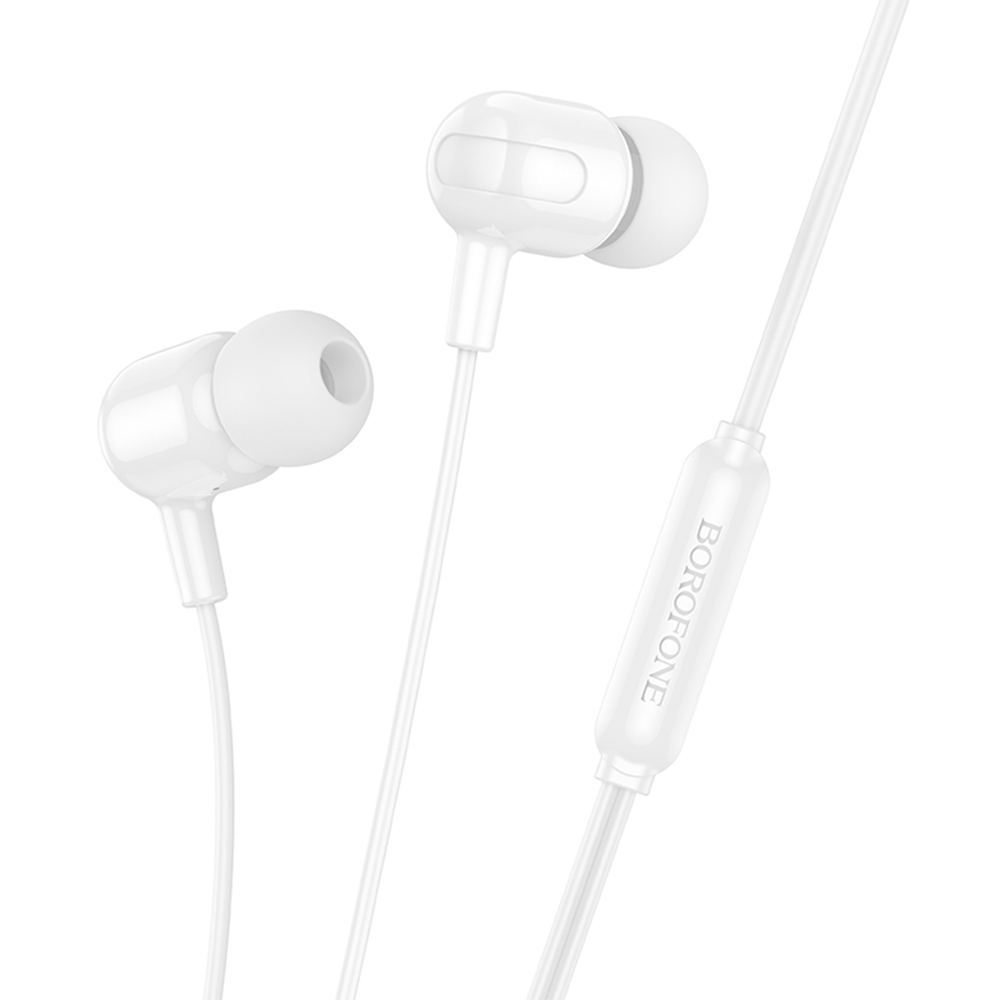 Слушалки с микрофон Borofone BM84 Berry, 3.5 мм жак, бял