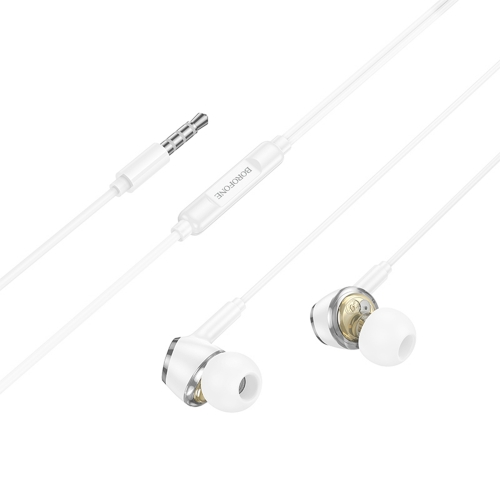 Слушалки с микрофон Borofone BM90 Miller, 3.5 мм жак, бял