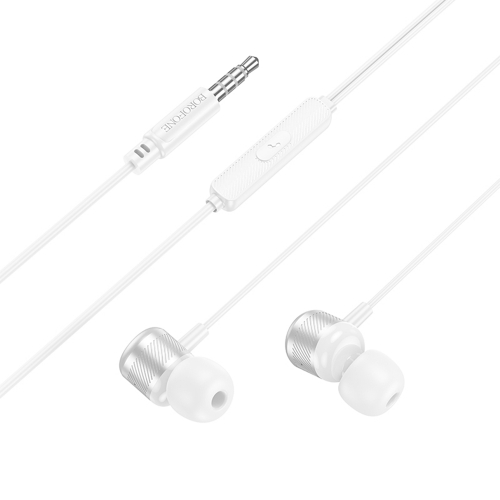 Слушалки с микрофон Borofone BM93 Platinum, 3.5 мм жак, сребърни