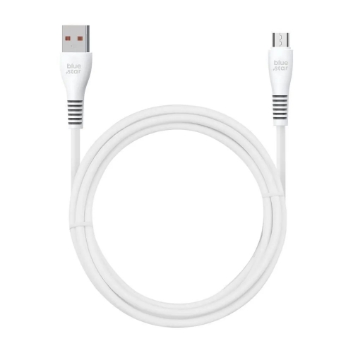 USB Кабел Blue Star DC99M, USB-A към Micro USB, 2A, 1m, бял