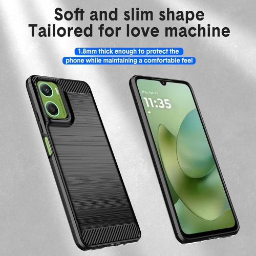 Силиконов Калъф Carbon за Motorola Moto G06 / Moto G06 Power, черен