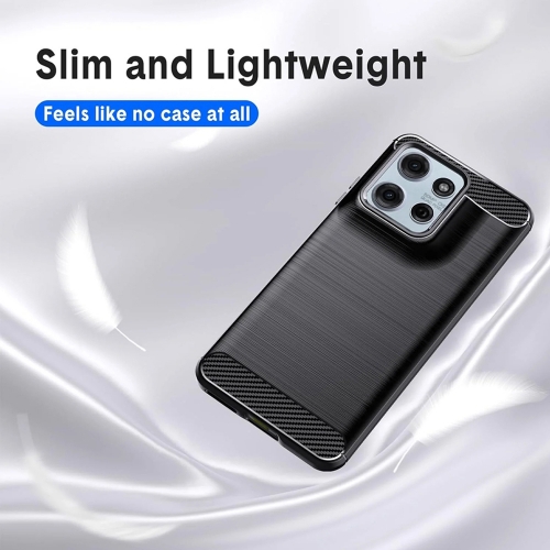 Силиконов Калъф Carbon Fibre Brushed за Motorola Moto G57 Power / G67 Power, черен
