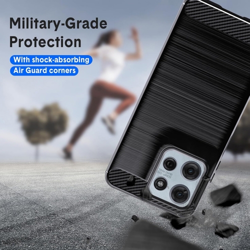 Силиконов Калъф Carbon Fibre Brushed за Motorola Moto G57 Power / G67 Power, черен