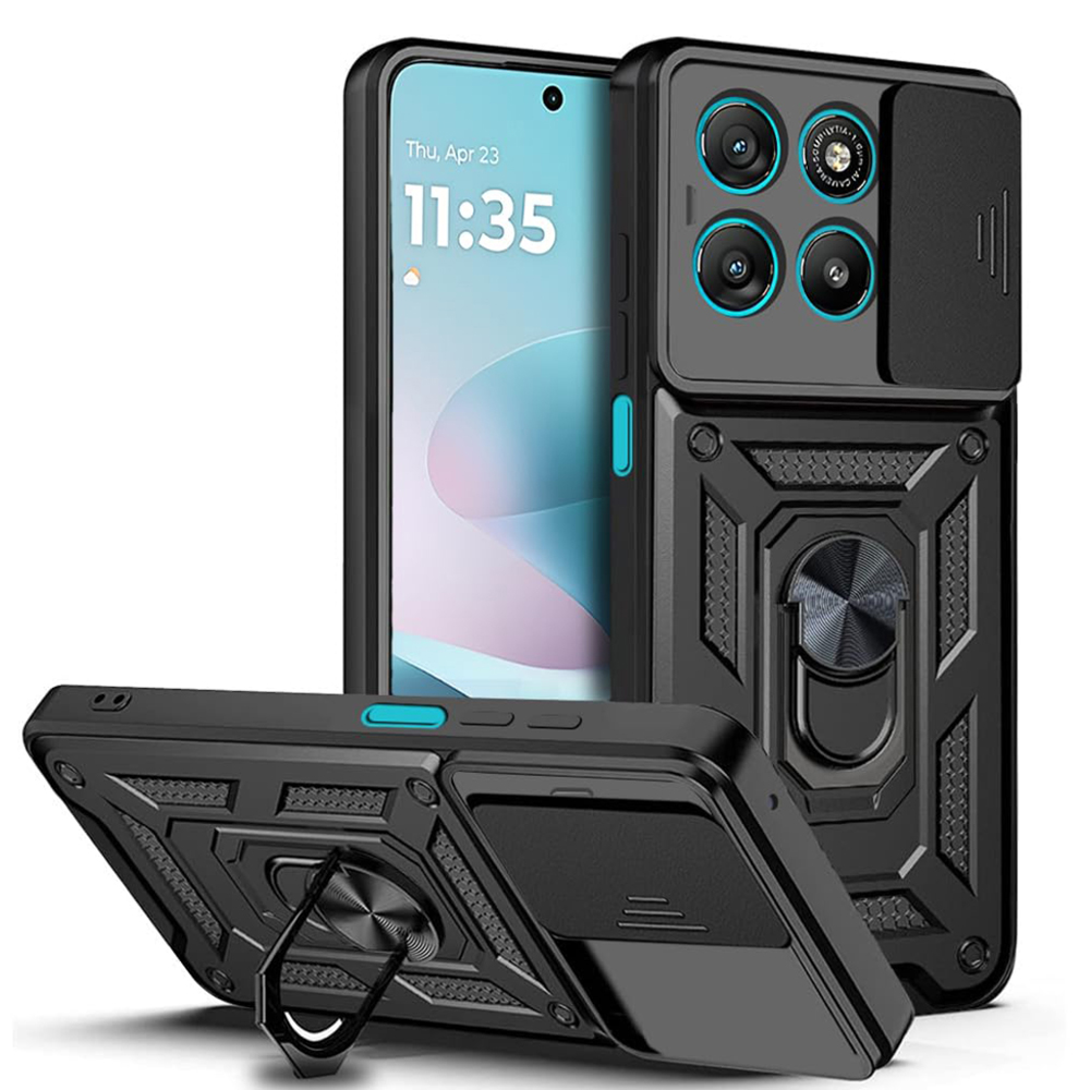Удароустойчив калъф Techsuit CamShield за Motorola Moto G57 Power / G67 Power, черен