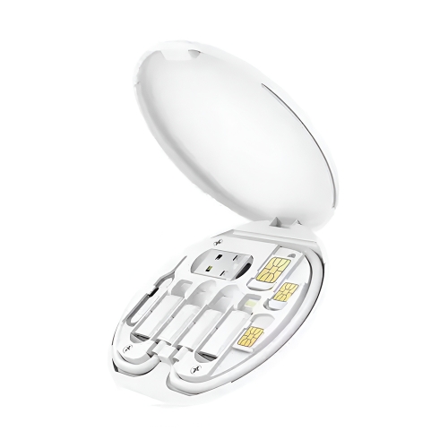 Комплект кабел SENDEM, Type-C към Type-C с адаптери Lightning, Micro USB и USB-A, 60W, Бял