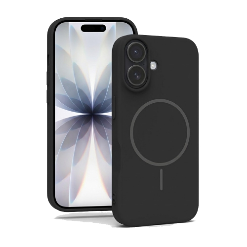 Удароустойчив калъф MagSF Slim Silicone за iPhone 17, Черен