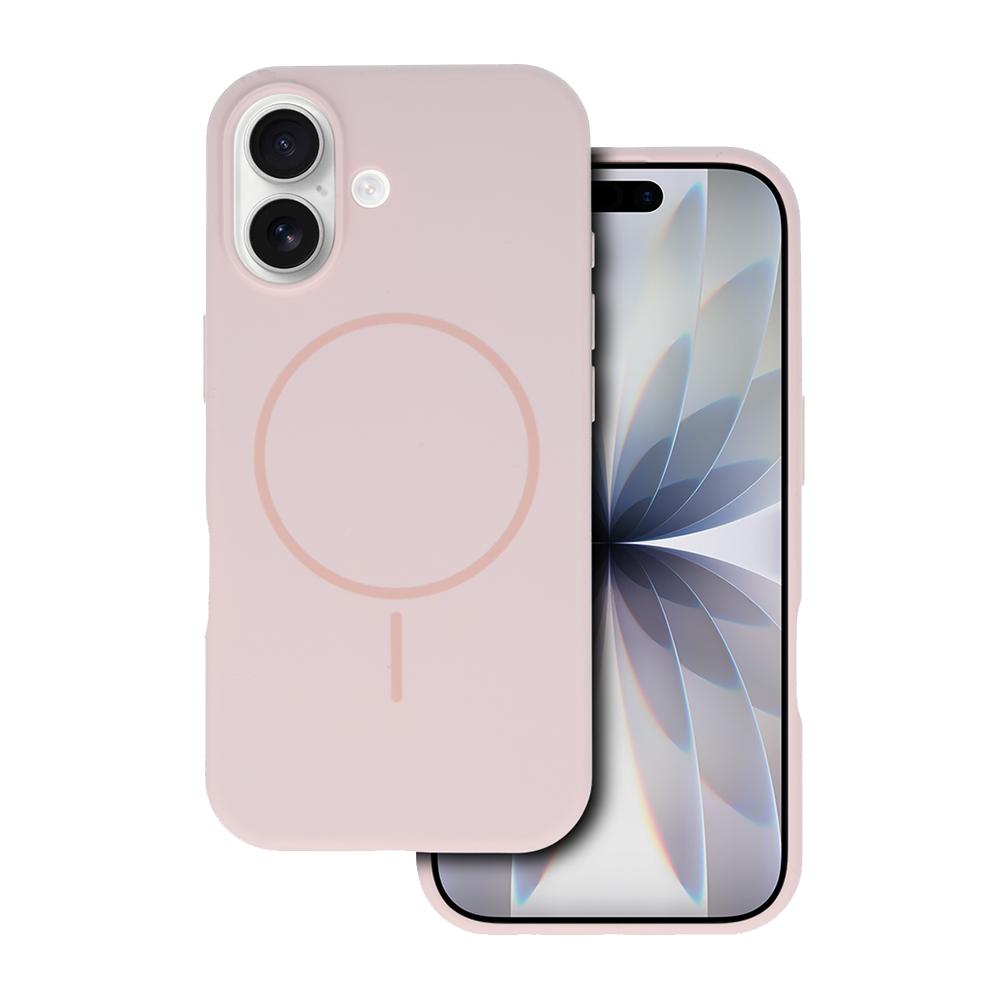 Удароустойчив калъф MagSF Slim Silicone за iPhone 17, Светло розов