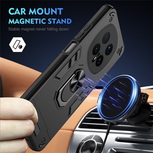 Удароустойчив калъф Hybrid Ring Holder Kickstand за Honor Magic8 Pro 5G, Черен