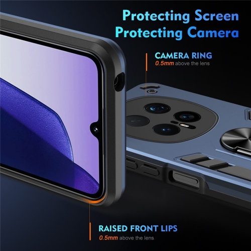 Удароустойчив калъф Hybrid Ring Holder Kickstand за Honor Magic8 Pro 5G, Син